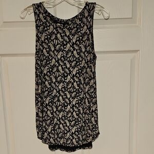 Old Navy Luxe Black and White Tank Top Sleeveless Blouse